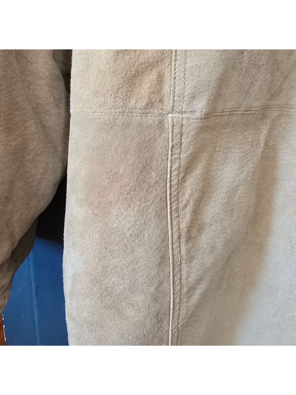 Weathervane Vintage Suede Leather Coat Med Hooded Fleece Western Cowgirl Jacket - Picture 6 of 12
